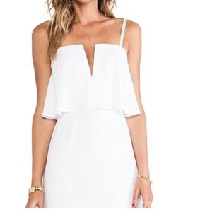 BCBGmaxazria White Strapless V Neck Dress